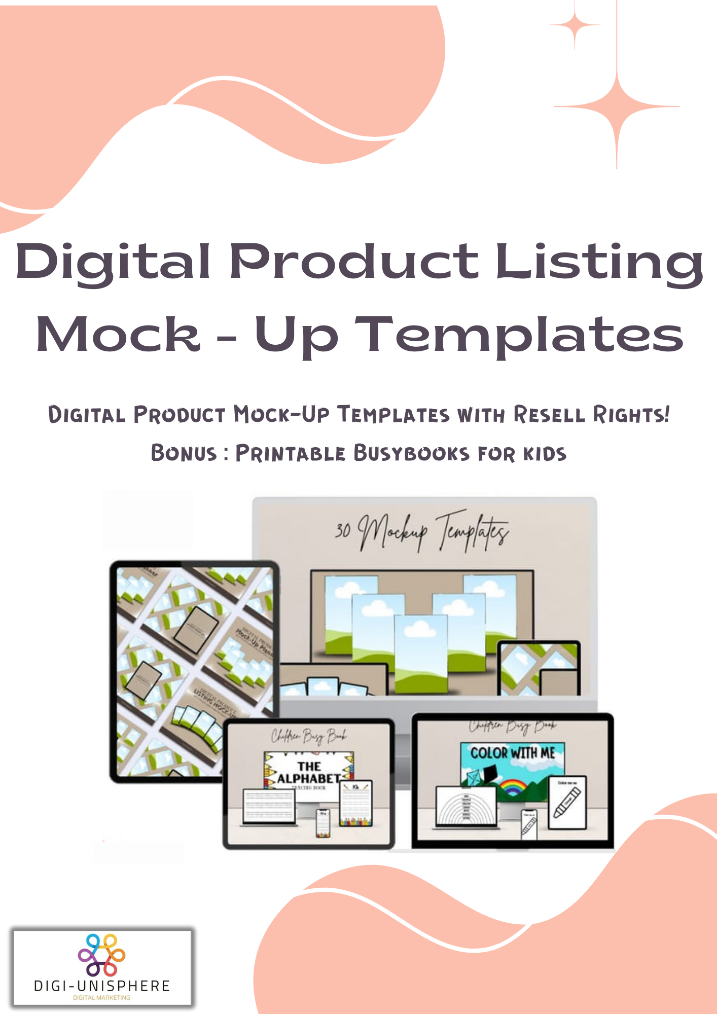 Digital Product Listing Mock Up Templates - With Resell Rights and Private Label Rights Plus Freebies