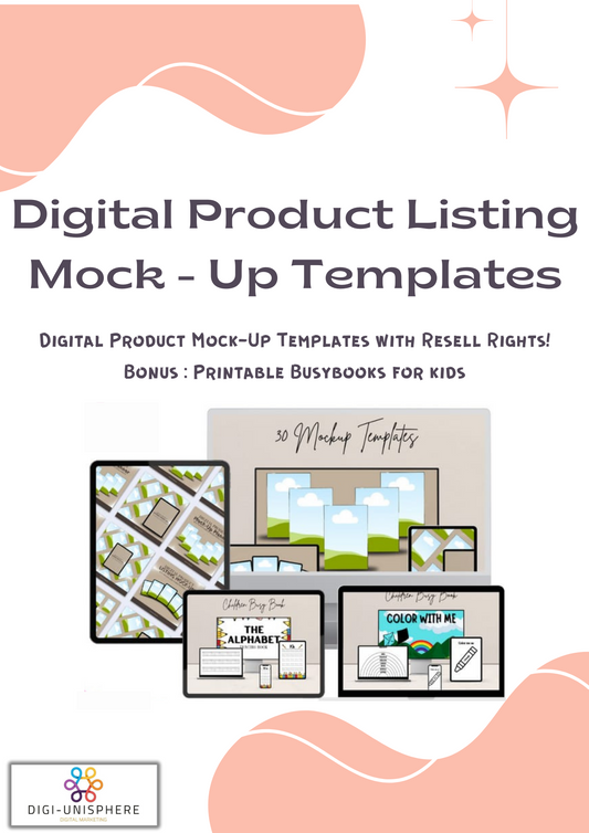 Digital Product Listing Mock Up Templates - With Resell Rights and Private Label Rights Plus Freebies